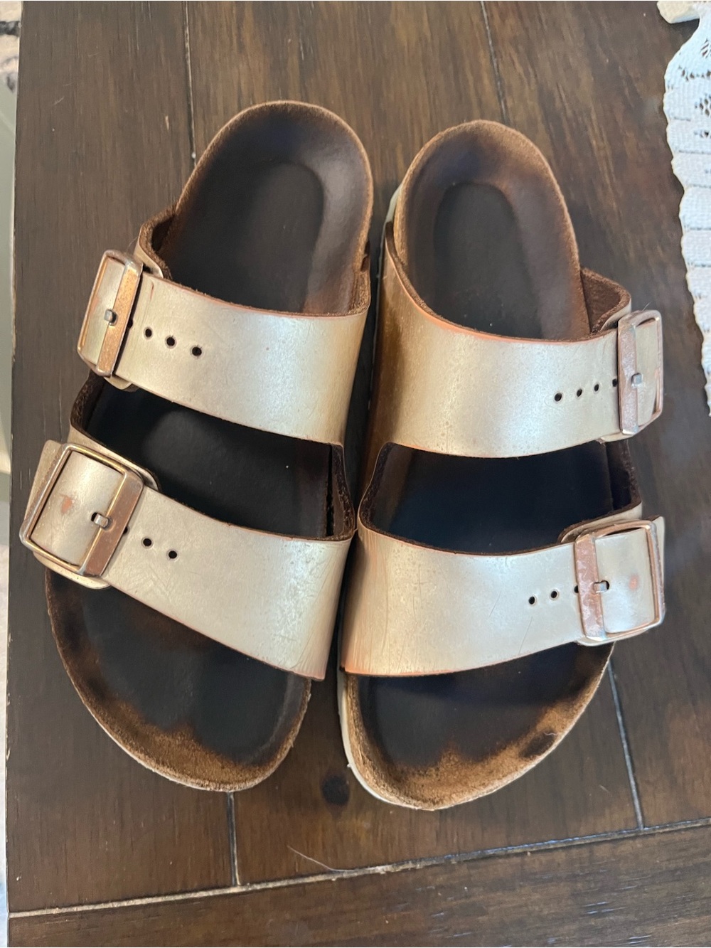 Birkenstock Arizona Metallic Rose Gold Sandals 7.5 (38)